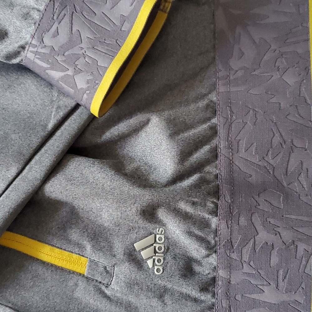 Adidas 1/4 Zip Climastorm Windbreaker Gray Yellow Golf Jacket NWOT XS fits S - Picture 2 of 6